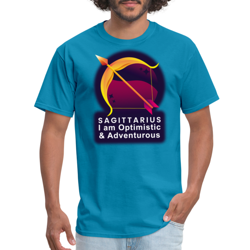 Men's Glow Sagittarius Classic T-Shirt - turquoise