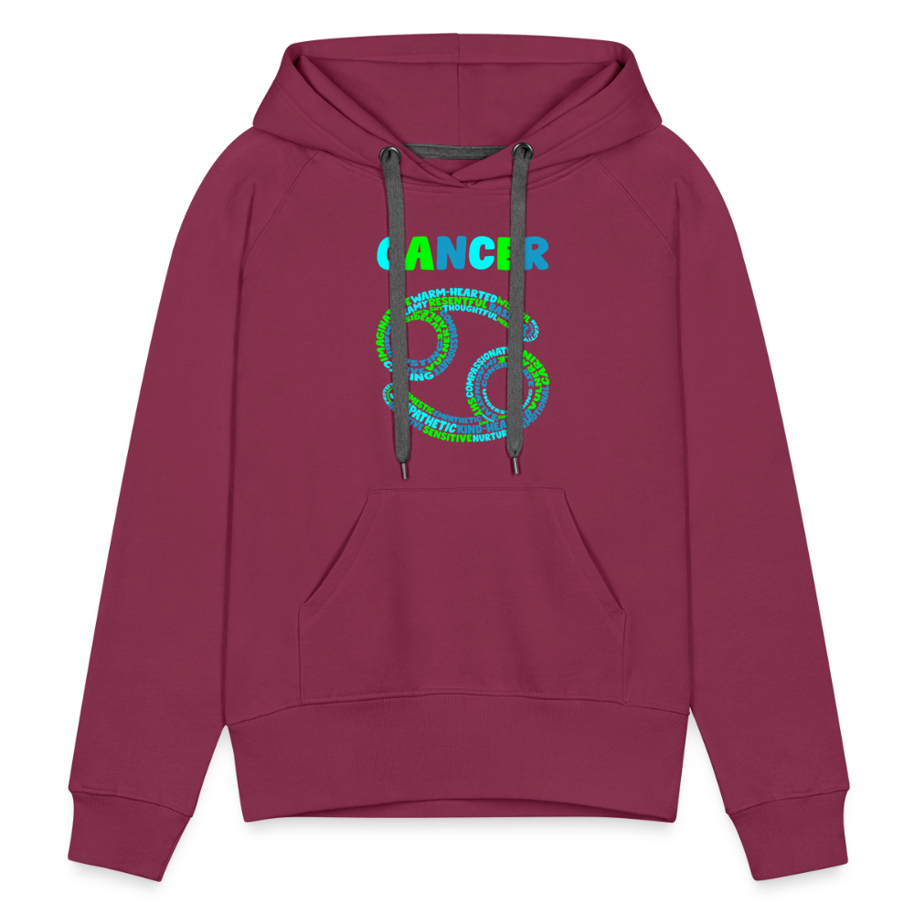 Women's Power Words Cancer Premium Hoodie - burgundy