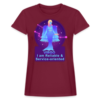 Thumbnail for Women's Neon Virgo Relaxed Fit T-Shirt - burgundy