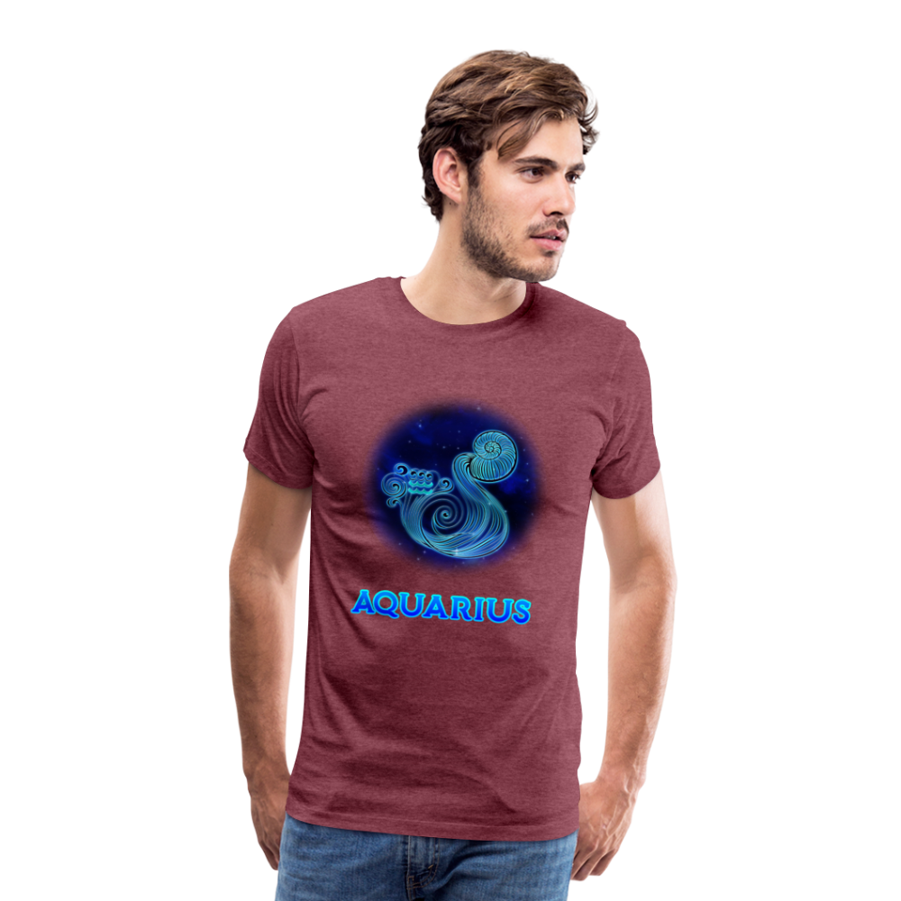 Men's Aquarius Premium T-Shirt - heather burgundy