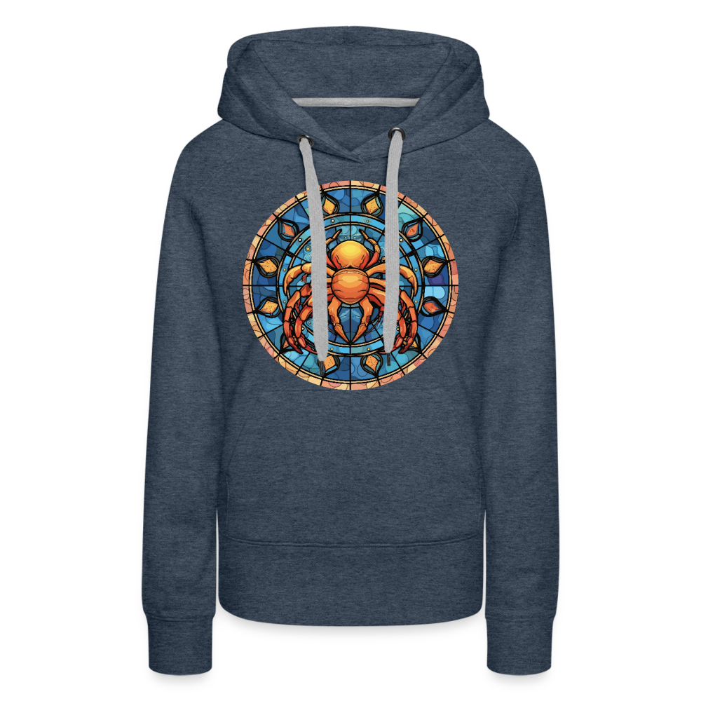 Women’s Mosaic Cancer Premium Hoodie - heather denim