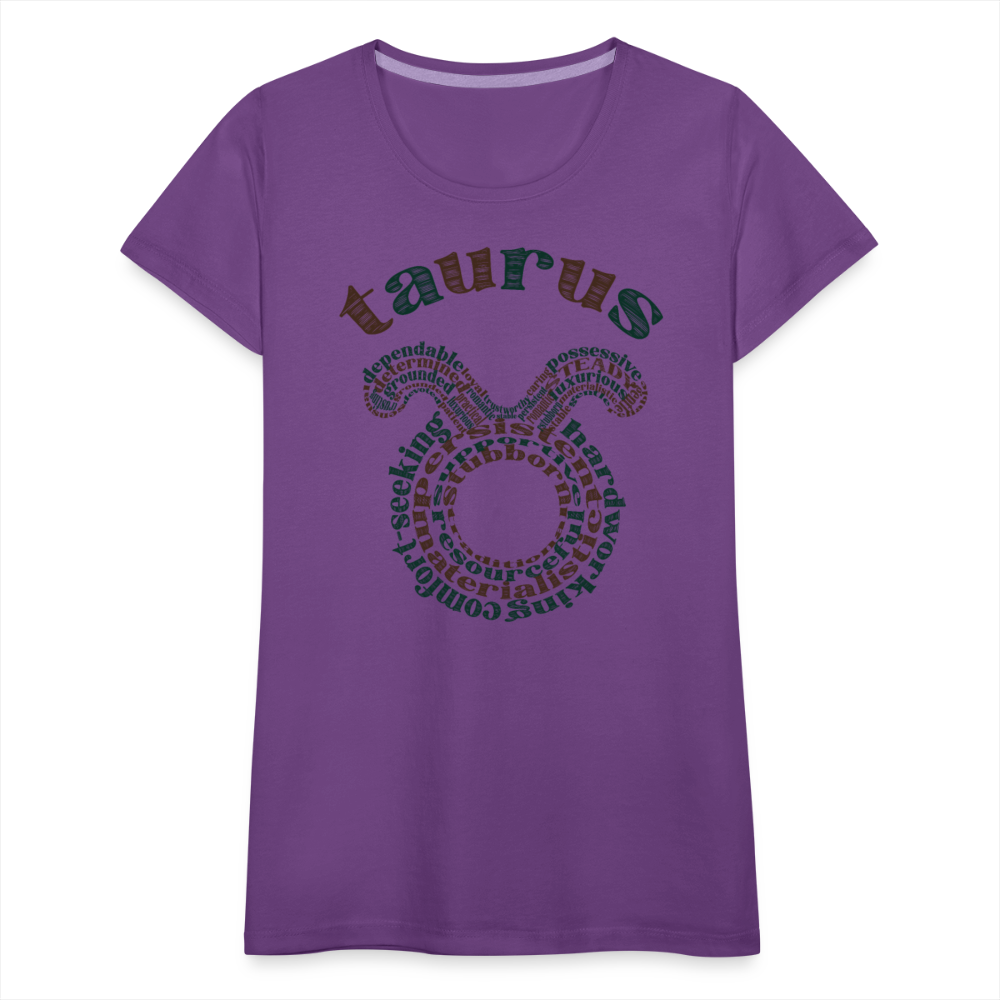 Women's Power Words Taurus Premium T-Shirt - purple