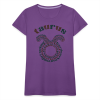 Thumbnail for Women's Power Words Taurus Premium T-Shirt - purple