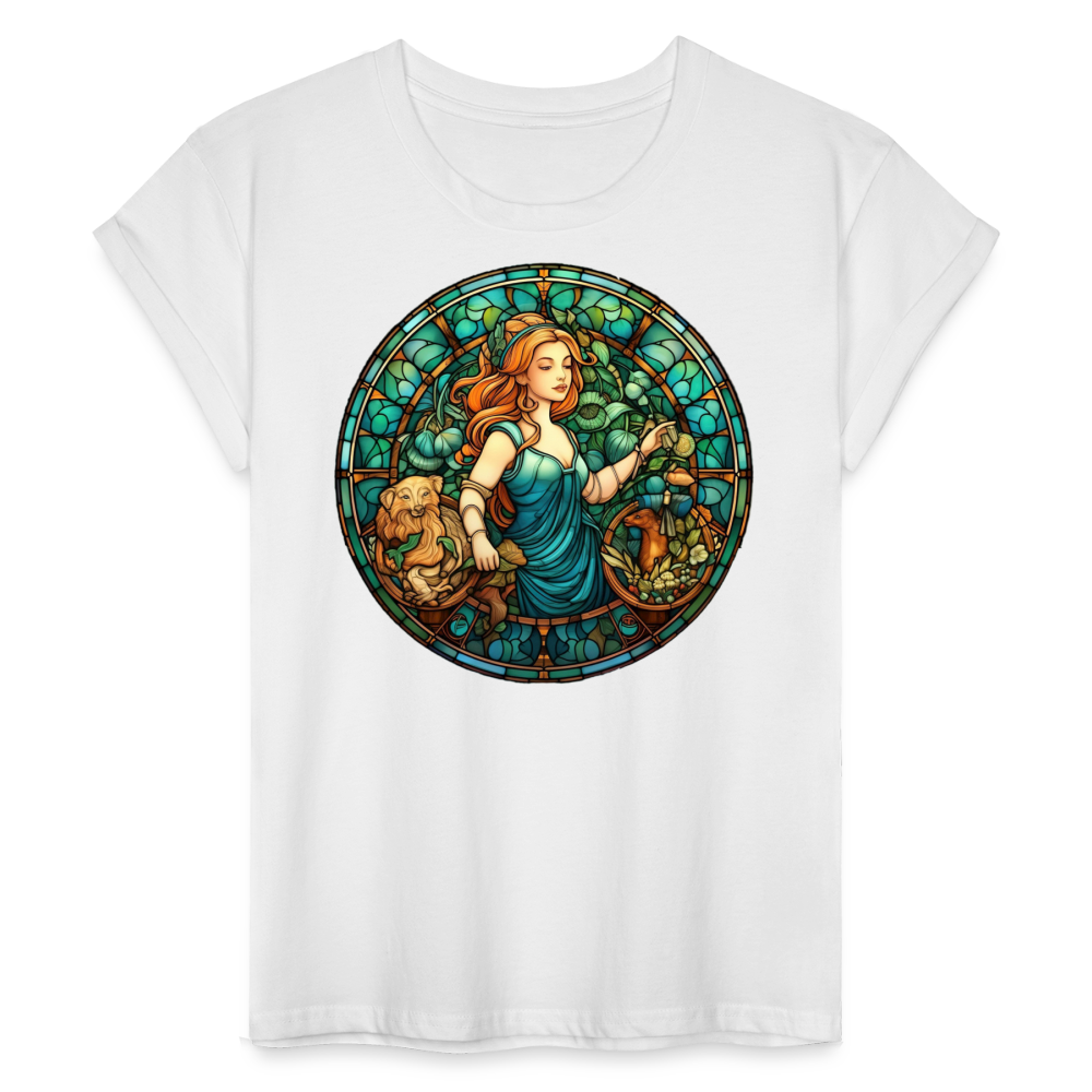 Women's Mosaic Virgo Relaxed Fit T-Shirt - white