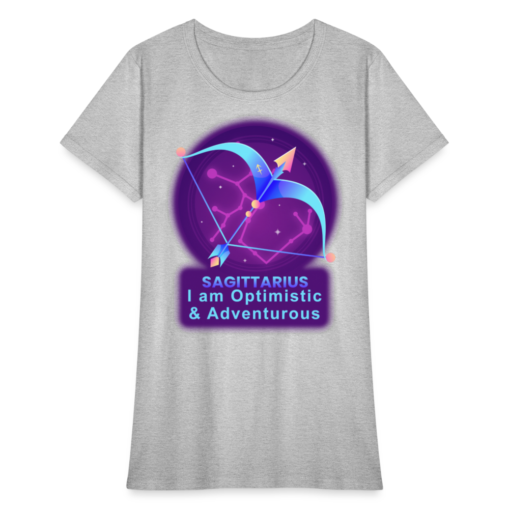 Women's Neon Sagittarius T-Shirt - heather gray