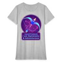 Thumbnail for Women's Neon Sagittarius T-Shirt - heather gray