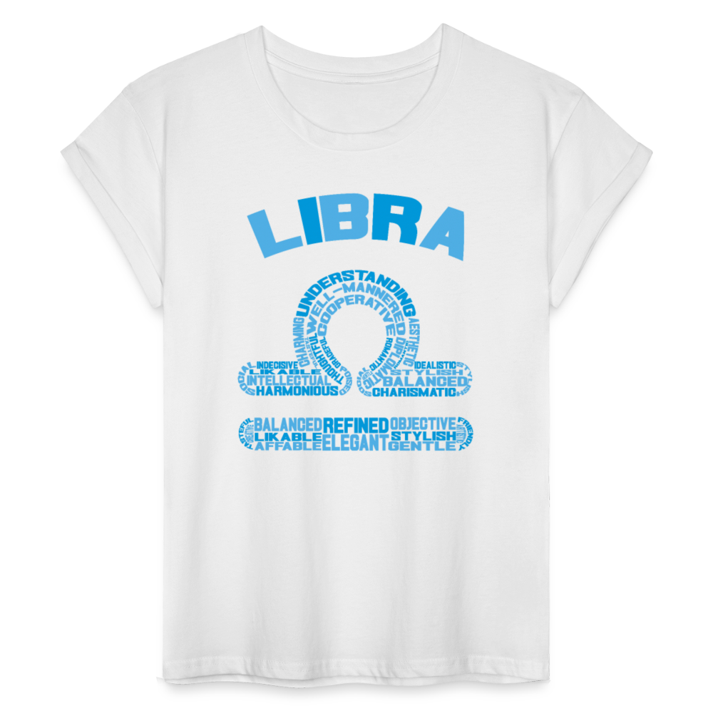 Women's Power Words Libra Relaxed Fit T-Shirt - white