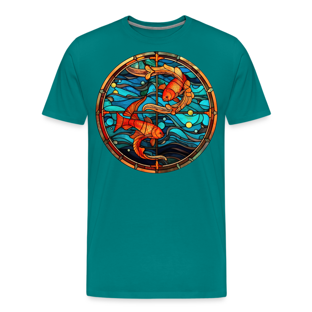 Men's Mosaic Pisces Premium T-Shirt - teal