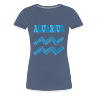 Thumbnail for Women's Power Words Aquarius Premium T-Shirt - heather blue