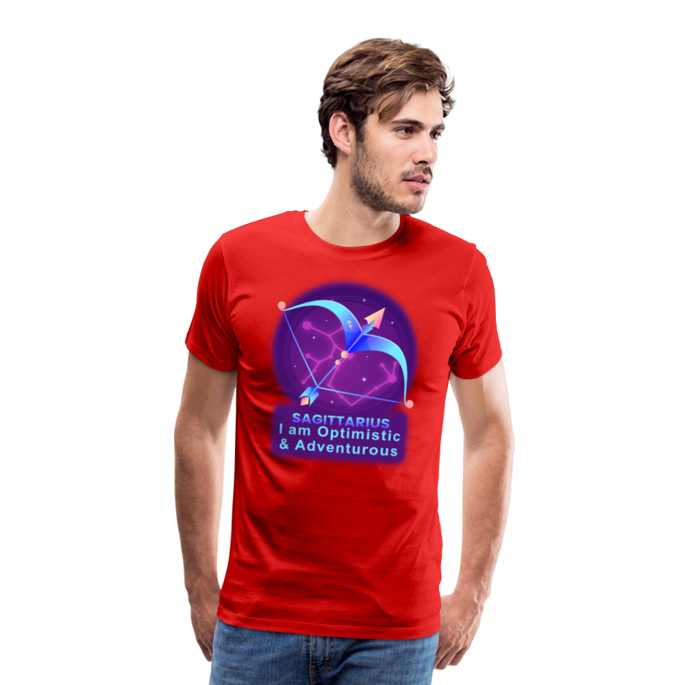 Men's Neon Sagittarius Premium T-Shirt - red