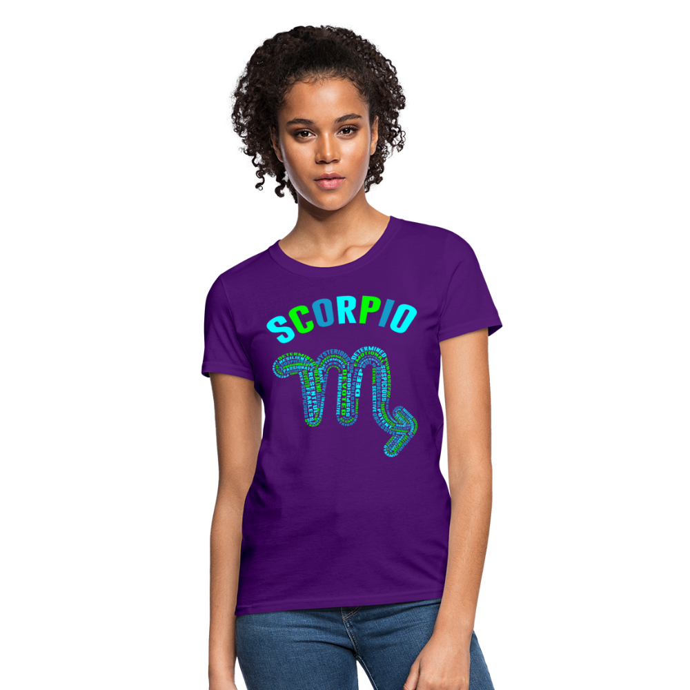 Women's Power Words Scorpio T-Shirt - purple