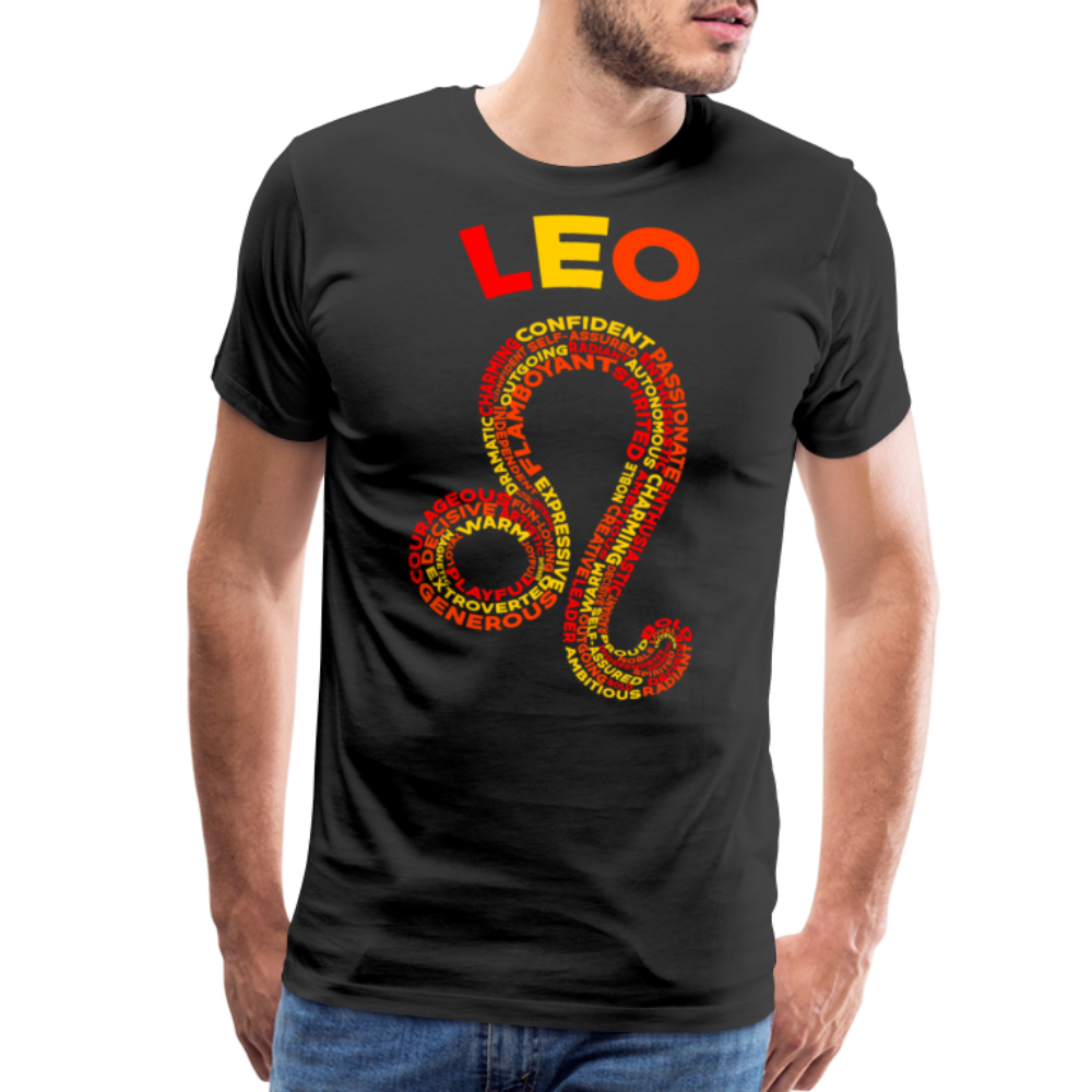 Men's Power Words Leo Premium T-Shirt - black