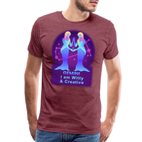 Thumbnail for Men's Neon Gemini Premium T-Shirt - heather burgundy