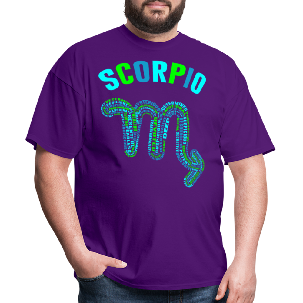 Men's Power Words Scorpio Classic T-Shirt - purple