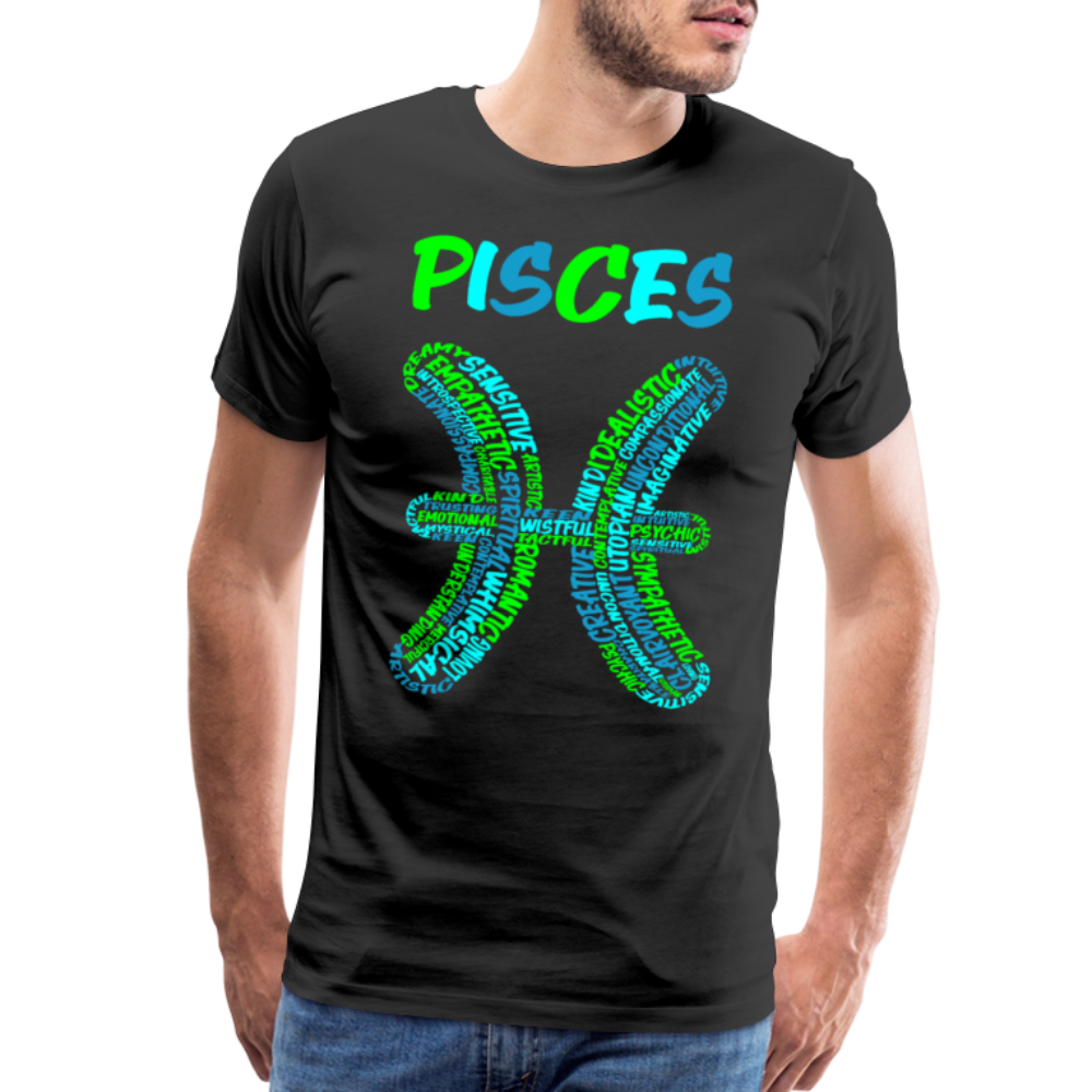 Men's Power Words Pisces Premium T-Shirt - black