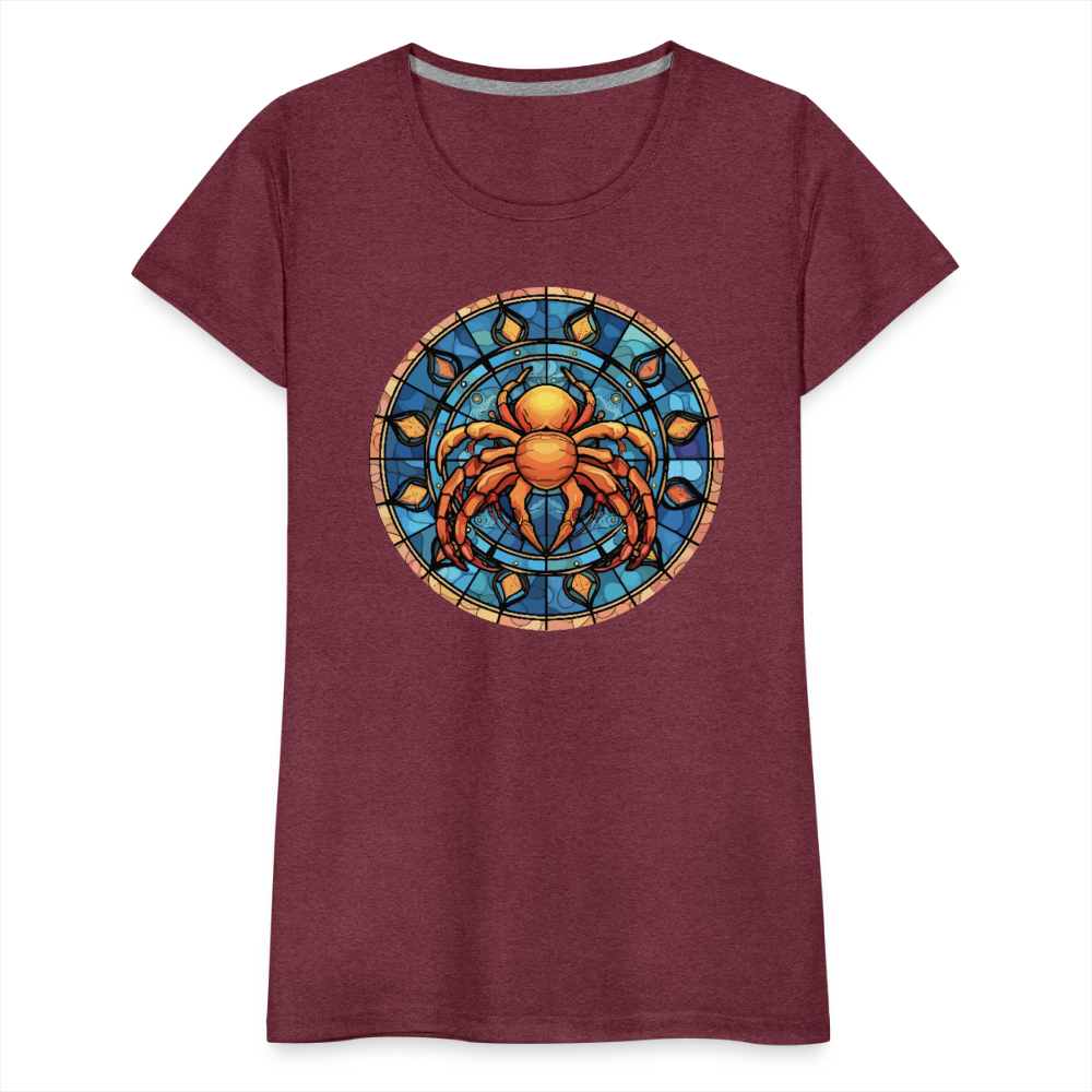 Women’s Mosaic Cancer Premium T-Shirt - heather burgundy