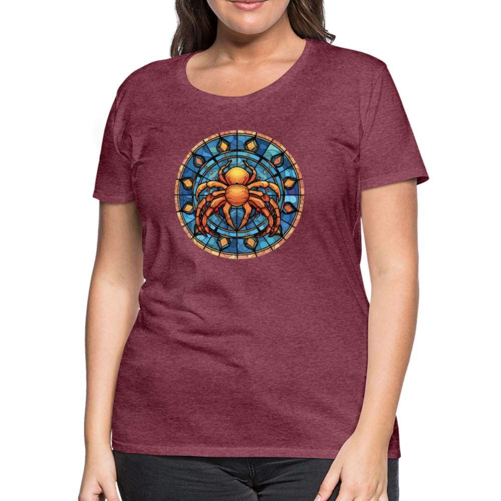 Women’s Mosaic Cancer Premium T-Shirt - heather burgundy