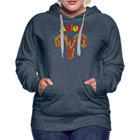 Thumbnail for Women's Power Words Aries Premium Hoodie - heather denim