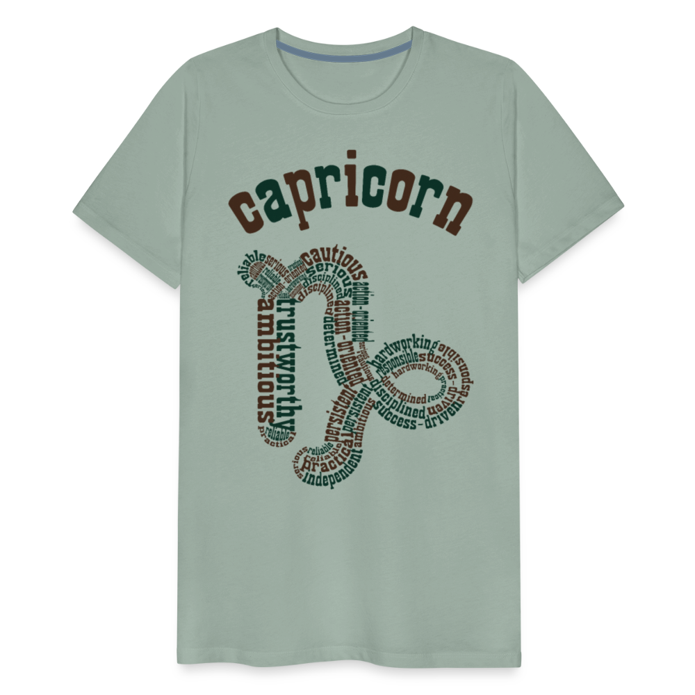 Men's Power Words Capricorn Premium T-Shirt - steel green