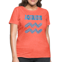 Thumbnail for Women's Power Words Aquarius T-Shirt - heather coral