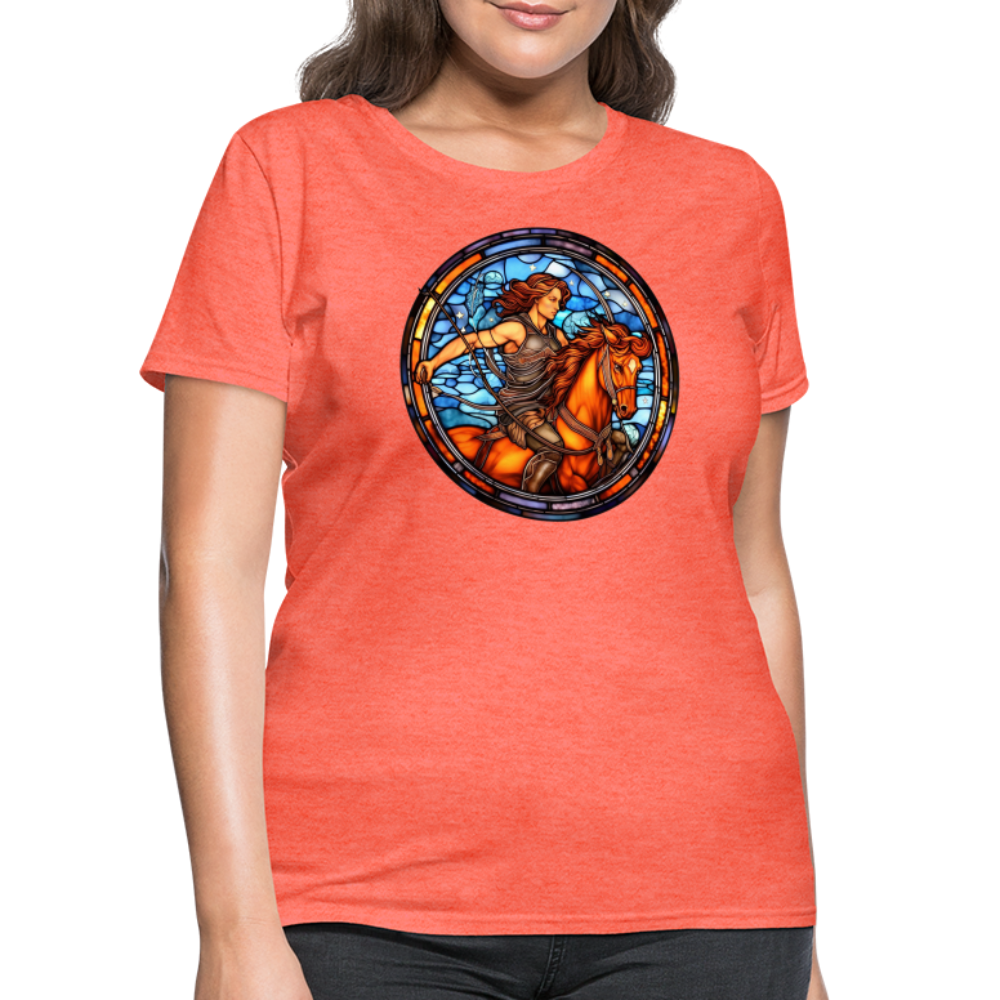 Women's Mosaic Sagittarius T-Shirt - heather coral