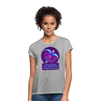 Thumbnail for Women's Neon Sagittarius Relaxed Fit T-Shirt - heather gray