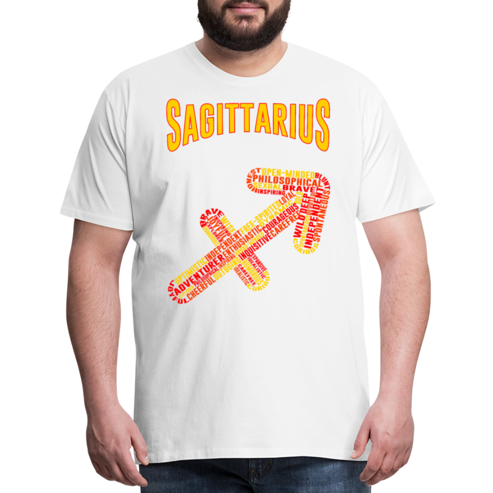 Men's Power Words Sagittarius Premium T-Shirt - white