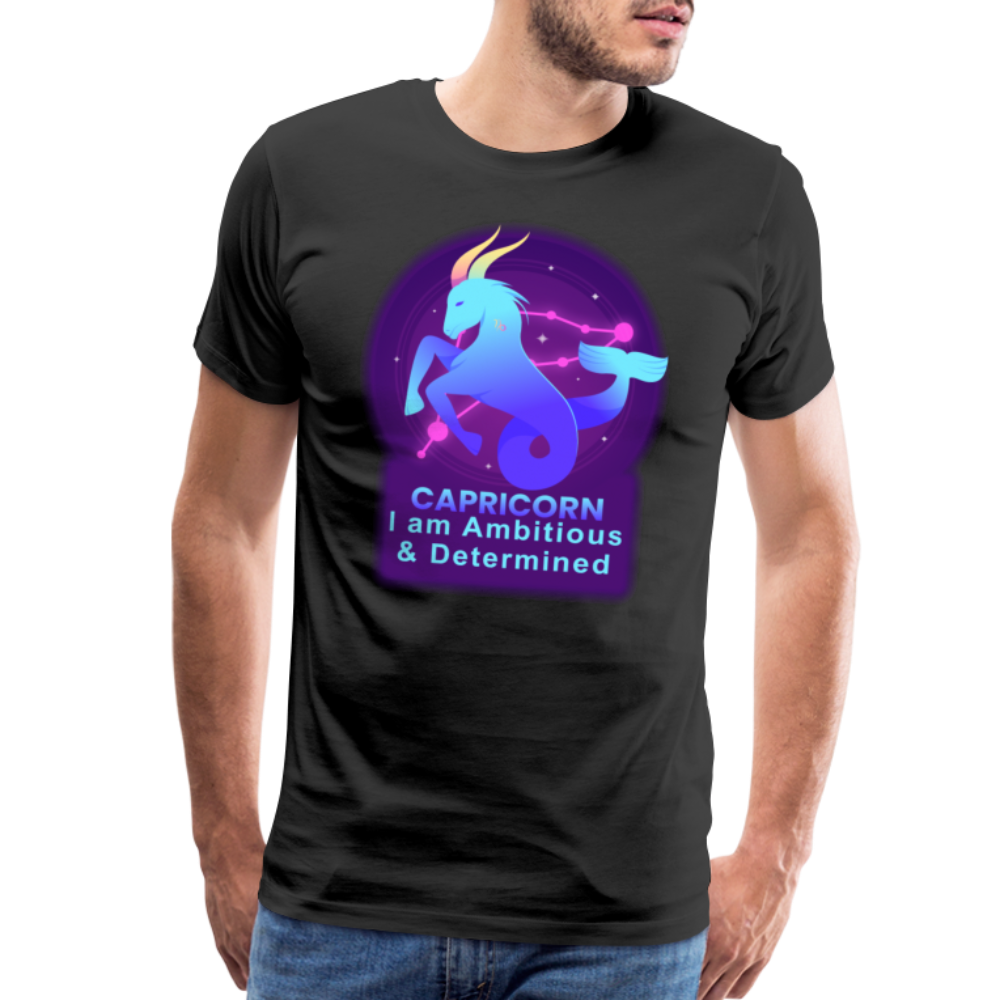 Men's Neon Capricorn Premium T-Shirt - black