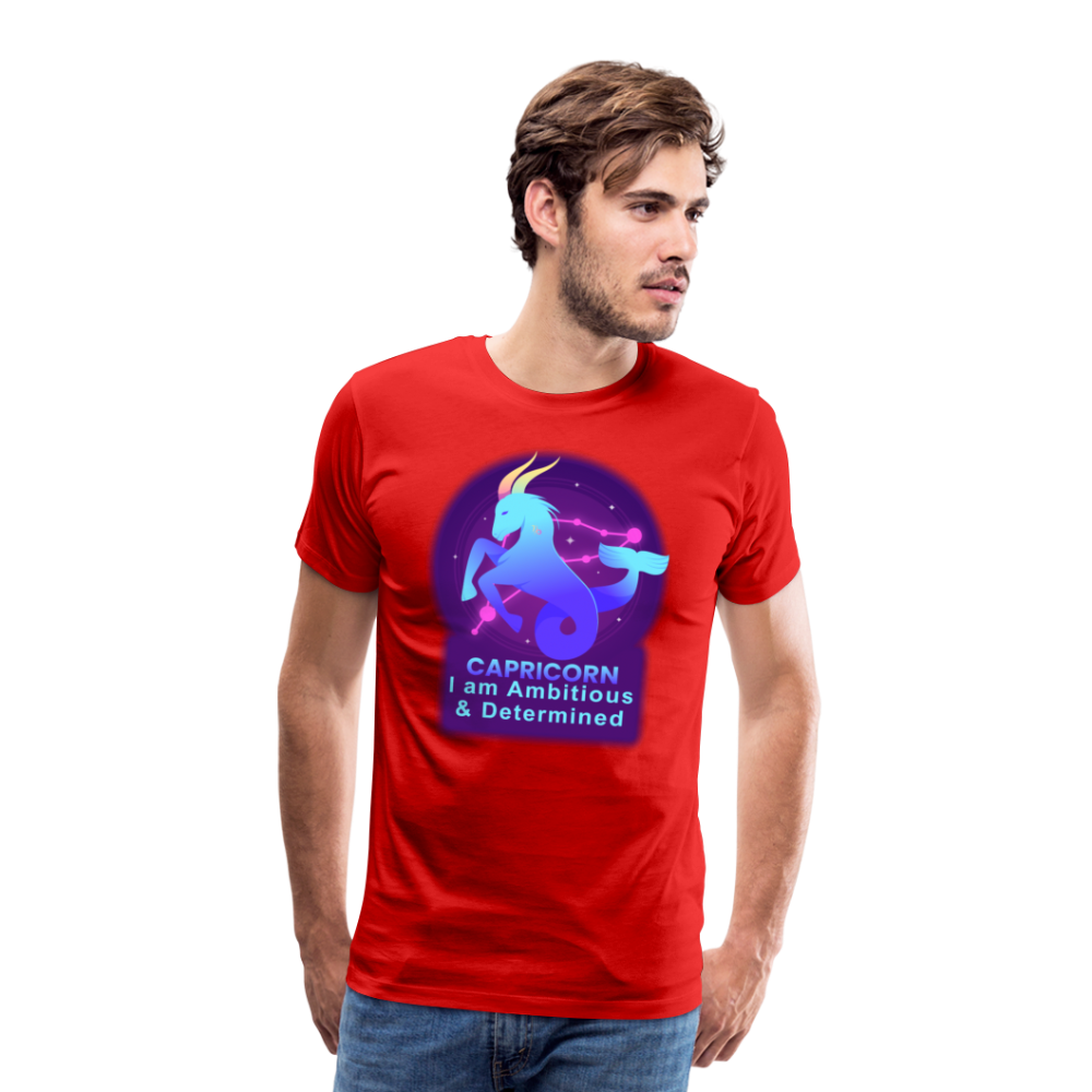 Men's Neon Capricorn Premium T-Shirt - red