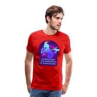 Thumbnail for Men's Neon Capricorn Premium T-Shirt - red