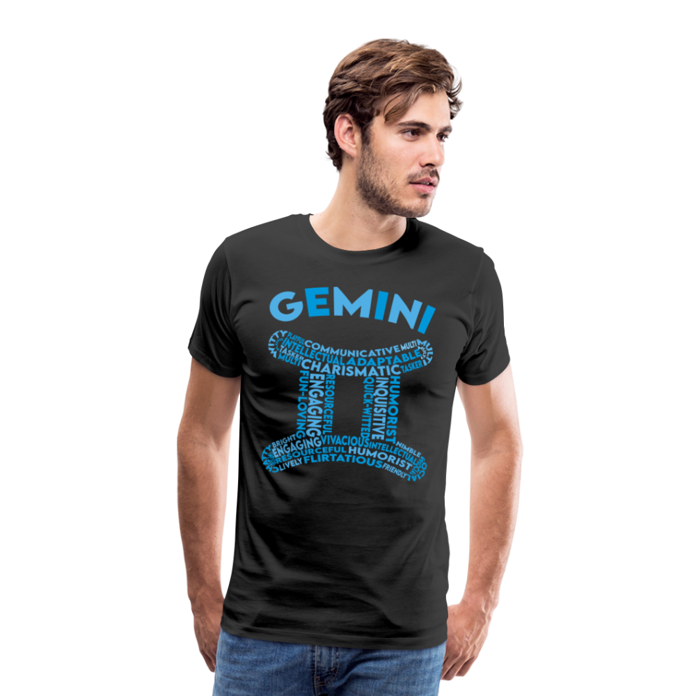 Men's Power Words Gemini Premium T-Shirt - black