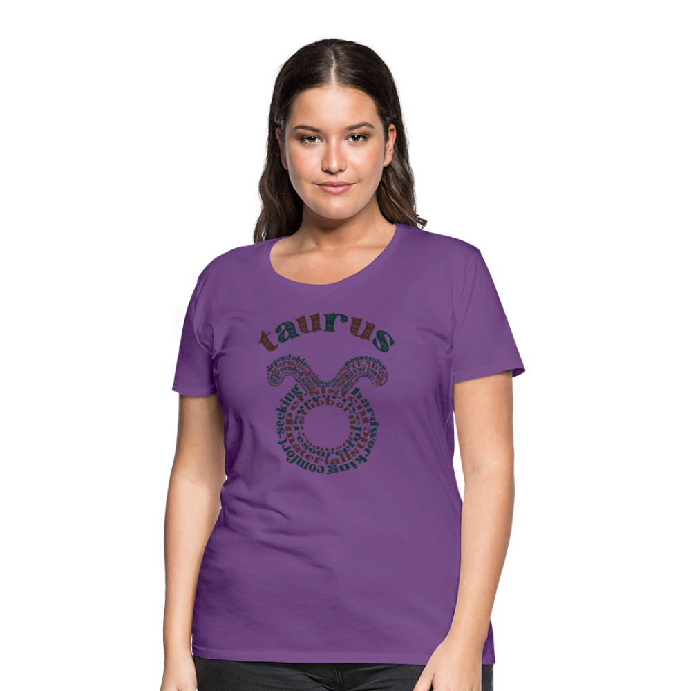 Women's Power Words Taurus Premium T-Shirt - purple