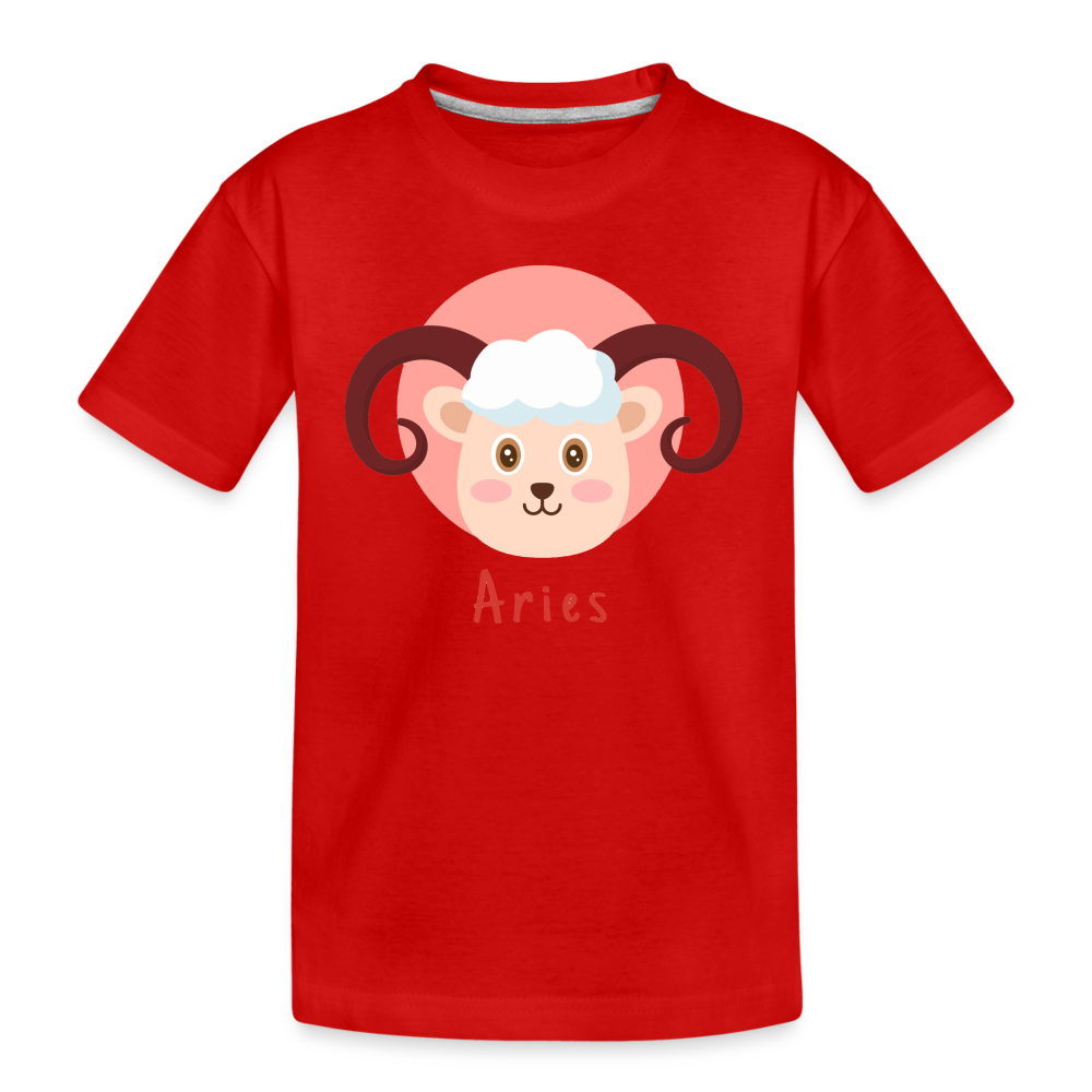 Kid’s Astro Toon Aries Premium Organic T-Shirt - red