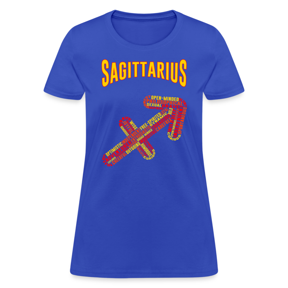 Women's Power Words Sagittarius T-Shirt - royal blue