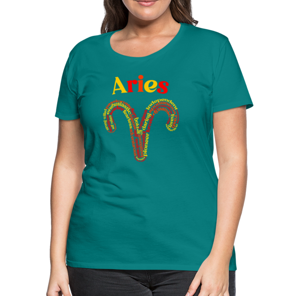 Women's Power Words Aries Premium T-Shirt - teal