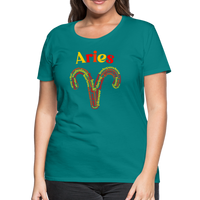 Thumbnail for Women's Power Words Aries Premium T-Shirt - teal