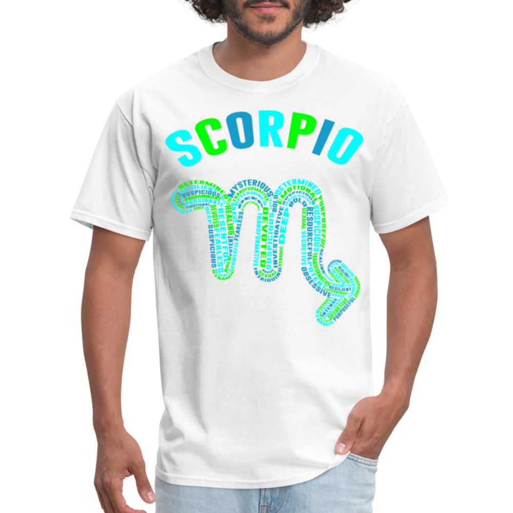 Men's Power Words Scorpio Classic T-Shirt - white