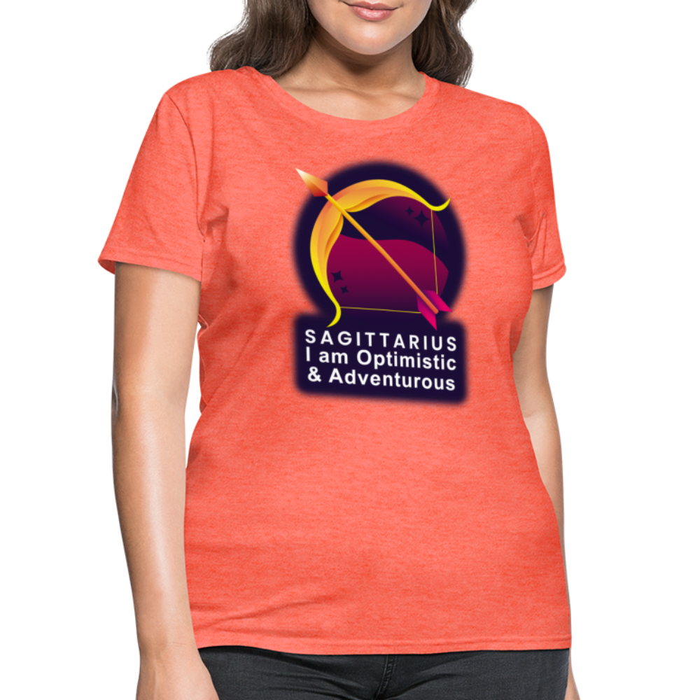 Women's Glow Sagittarius T-Shirt - heather coral