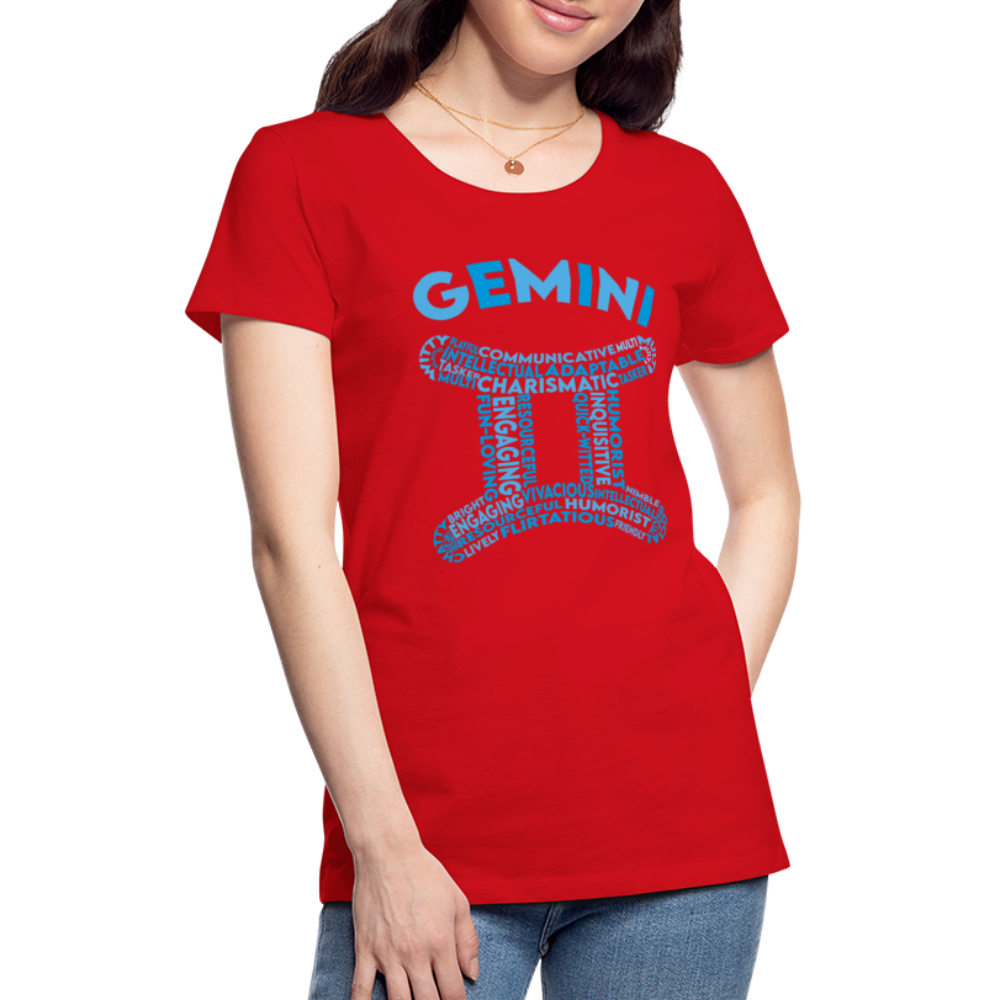 Women's Power Words Gemini Premium T-Shirt - red