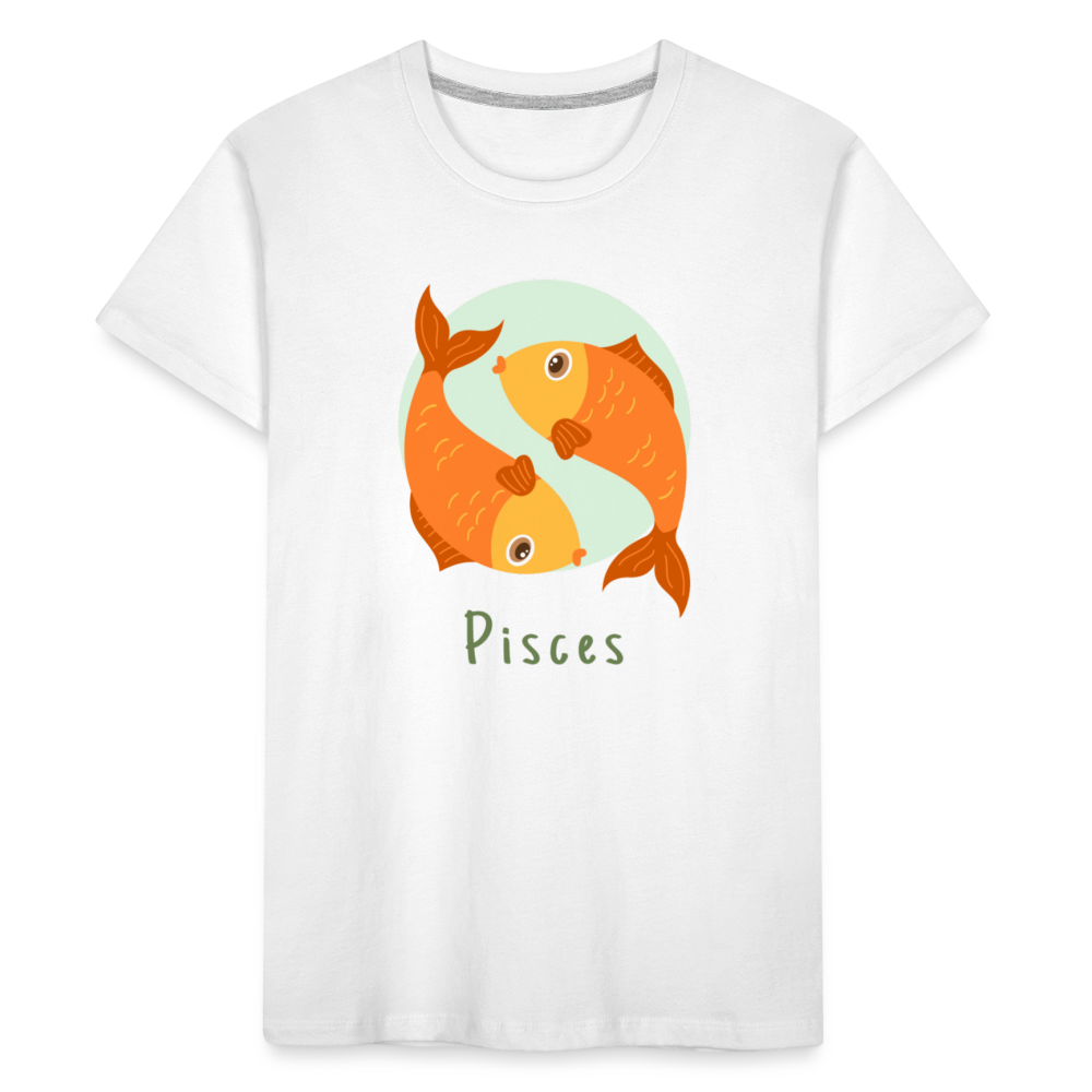 Kid’s Astro Toon Pisces Premium Organic T-Shirt - white