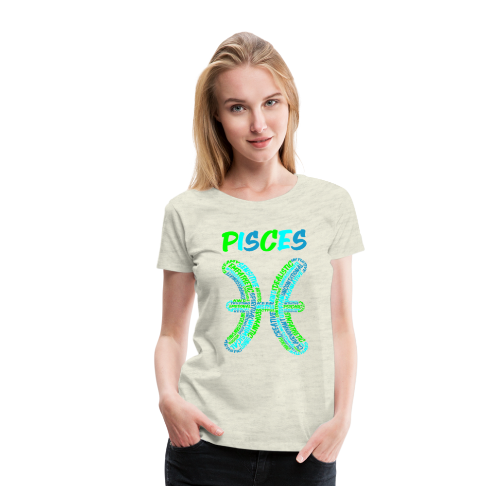 Women's Power Words Pisces Premium T-Shirt - heather oatmeal