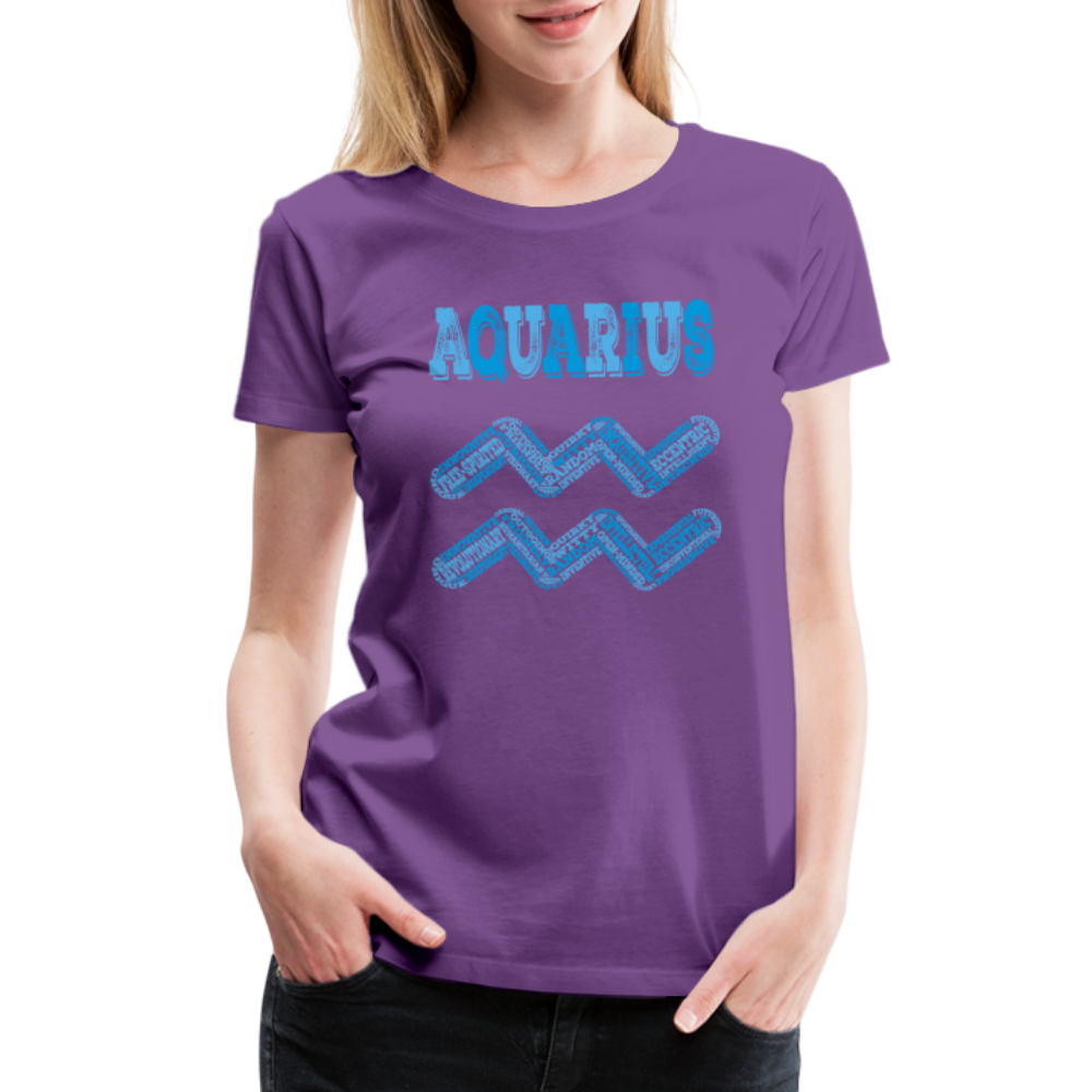 Women's Power Words Aquarius Premium T-Shirt - purple