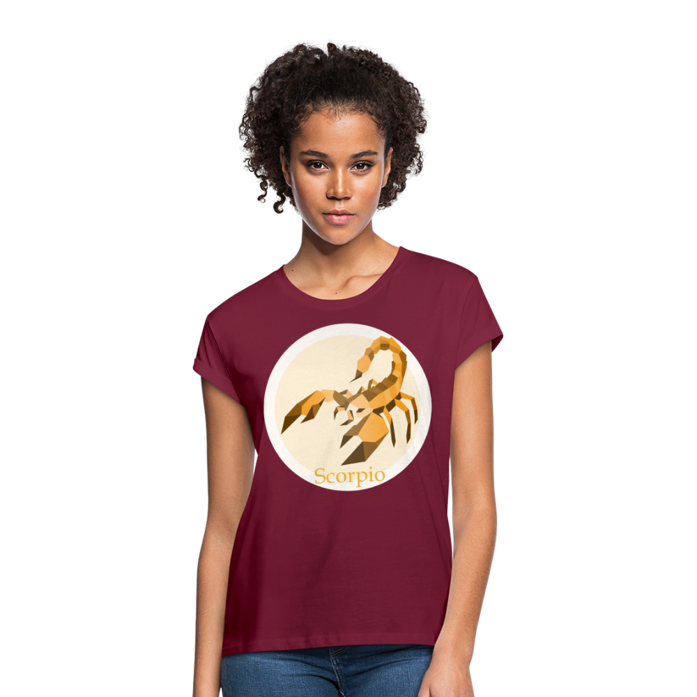 Women's Mosaic Scorpio Relaxed Fit T-Shirt - burgundy