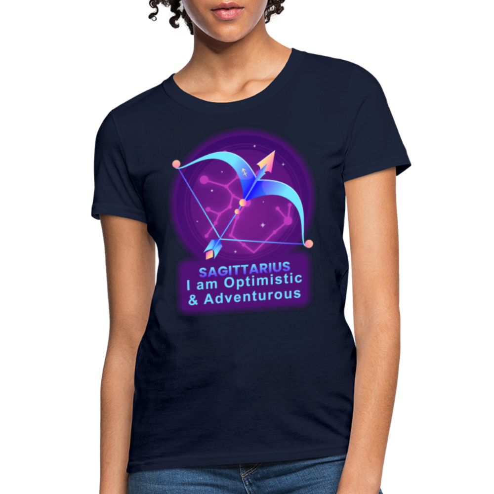 Women's Neon Sagittarius T-Shirt - navy