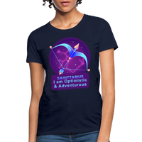 Thumbnail for Women's Neon Sagittarius T-Shirt - navy