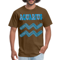 Thumbnail for Men's Power Words Aquarius Classic T-Shirt - brown