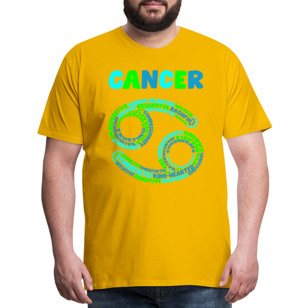 Men's Power Words Cancer Premium T-Shirt - sun yellow