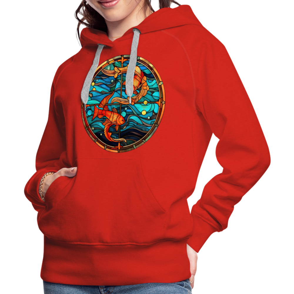 Women’s Mosaic Pisces Premium Hoodie - red