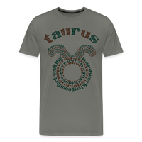 Thumbnail for Men's Power Words Taurus Premium T-Shirt - asphalt gray