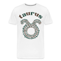 Thumbnail for Men's Power Words Taurus Premium T-Shirt - white